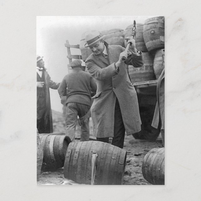 Carte Postale Détruire des fûts de bière, 1924 (Devant)