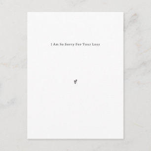 Carte Postale Deuil personnalisé Désolé pour votre perte.