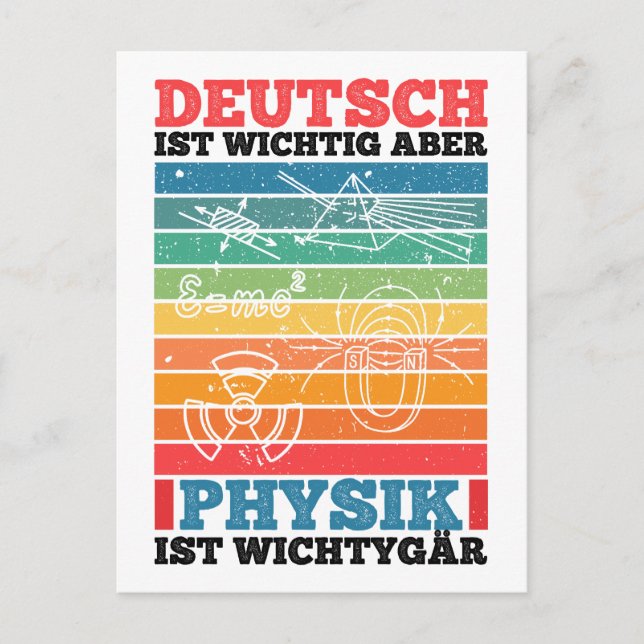 Carte Postale Deutsch Ist Wichtig Aber Physik Ist Wichtiger (Devant)