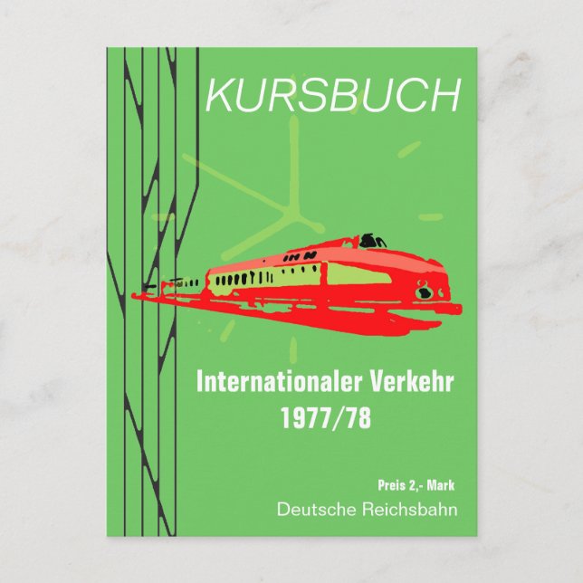 Carte Postale Deutsche Reichsbahn Kursbuchdesign (Devant)