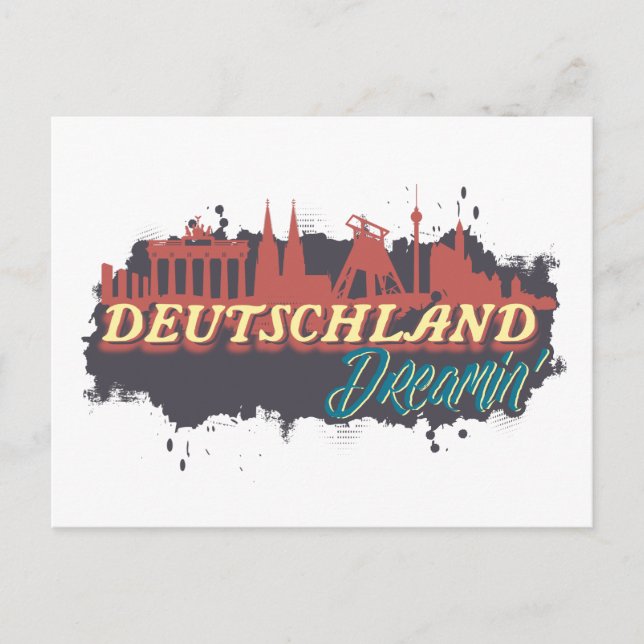 Carte Postale Deutschland Dreamin' - Allemagne Monuments Iconiqu (Devant)
