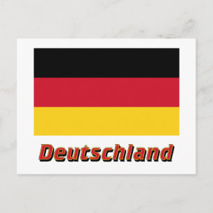 Carte Postale Deutschland Flagge mit Namen