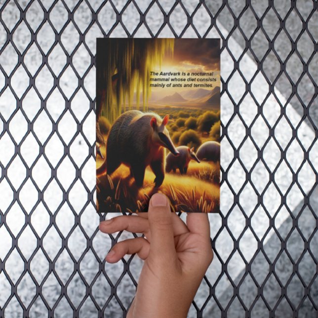 Carte Postale  Deux Aardvark tendre amour maternel de fourmilier (Créateur téléchargé)