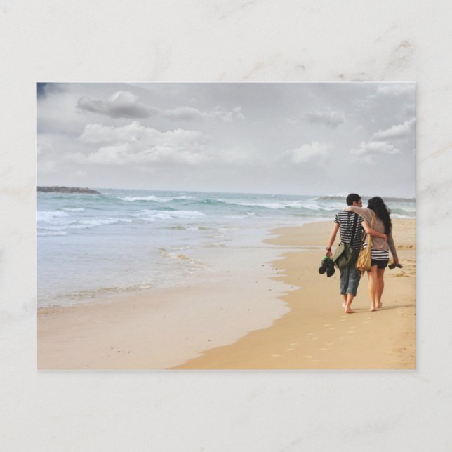 Carte Postale deux amoureux sur la plage (Devant)