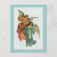 Carte postale "Deux anges de Noël"