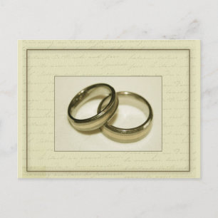 Carte Postale Deux anneaux mariages en or
