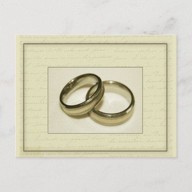 Carte Postale Deux anneaux mariages en or (Devant)
