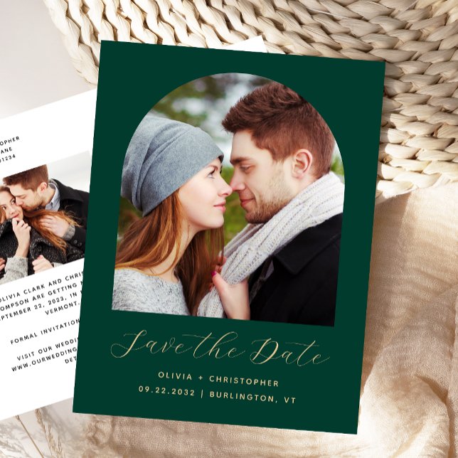 Carte Postale Deux arcs photo Emerald Green QR Code Enregistrer  (Créateur téléchargé)