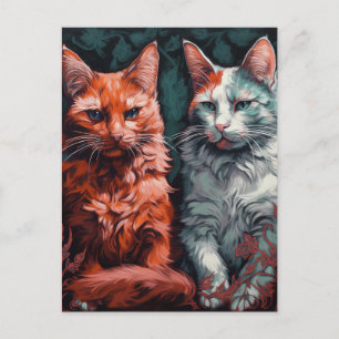 Carte Postale Deux Beaux Chats