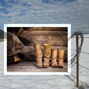 Carte Postale Deux bottes de cow-boy de paire en Cabine