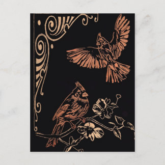 Carte Postale Deux cardinaux rouges