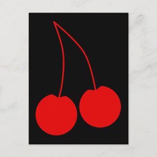 Carte Postale Deux Cerises Rouges.