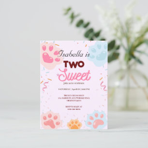 Carte Postale Deux chat PAW doux et Sprinkles 2e anniversaire fé