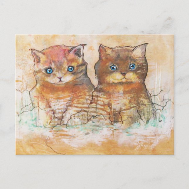 Carte Postale Deux chatons (Devant)