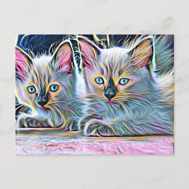 Carte Postale Deux chatons de poupée (Devant)