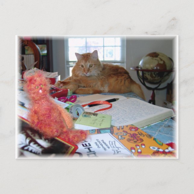 Carte Postale Deux chats rouges (Devant)