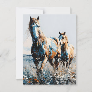 Carte Postale Deux Chevaux de Peinture