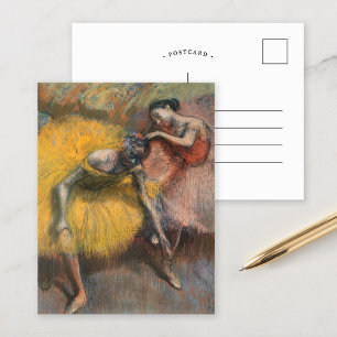 Carte Postale Deux danseuses, Jaune et Rose   Edgar Degas