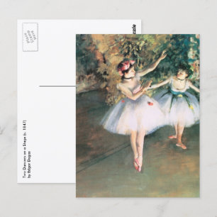Carte Postale Deux danseuses sur une scène par Edgar Degas, Art 