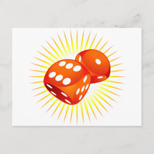 Carte Postale Deux dés rouges.