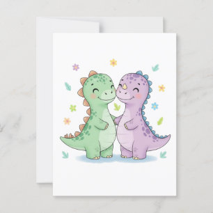 Carte Postale Deux Dinosaures Meilleur Ami