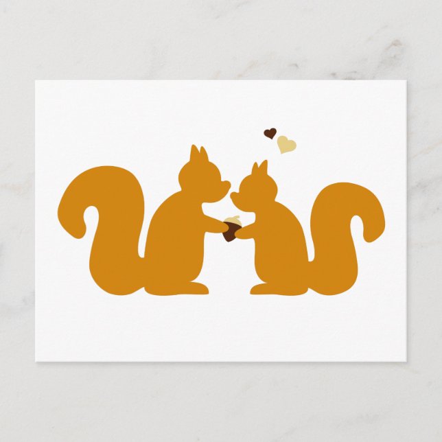 Carte Postale Deux écureuils amoureux (Devant)