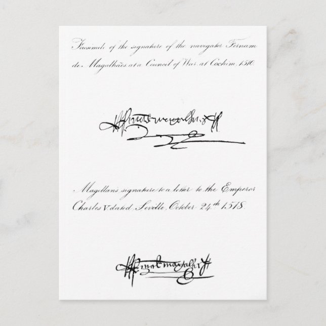 Carte Postale Deux exemples de signature (Devant)