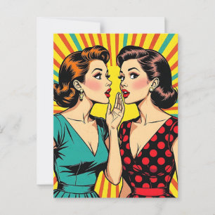 Carte Postale Deux Femme Gossiping Dire Secrets Amitié