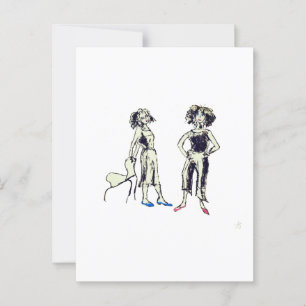 Carte Postale Deux femmes aux cheveux bouclés