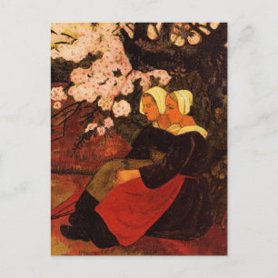 Carte Postale Deux femmes bretonnes sous un pommier,