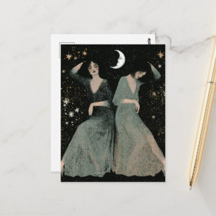 Carte Postale Deux femmes dansent au clair de lune