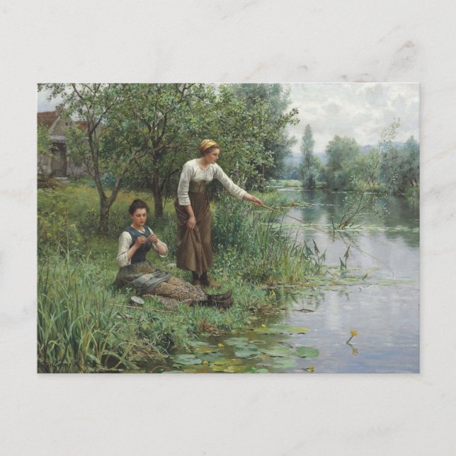 Carte Postale Deux femmes pêchant par Daniel Ridgway Knight (Devant)