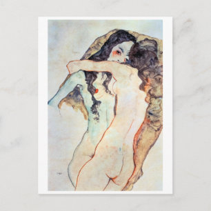Carte Postale Deux femmes s'étreignant Egon Schiele
