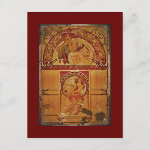 Carte Postale Deux filles aux couleurs d'automne