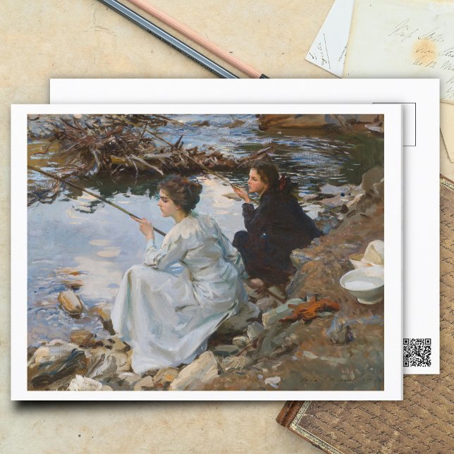 Carte Postale Deux Filles de pêche, Art (Créateur téléchargé)