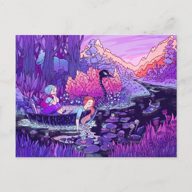 Carte Postale Deux filles naviguent sur la rivière Black (Devant)