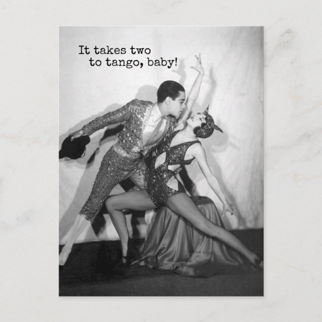 Carte Postale Deux fois Tango Dancer Vintage (Devant)