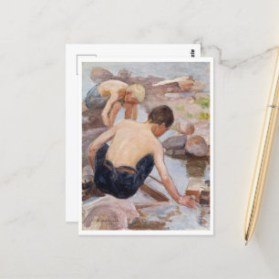 Carte Postale Deux Garçons Sur Le Rivage, Pekka Halonen