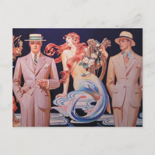 Carte Postale Deux Gents et une Sirène