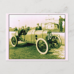 Carte Postale Deux hommes en voiture de course antique n° 16 Ind
