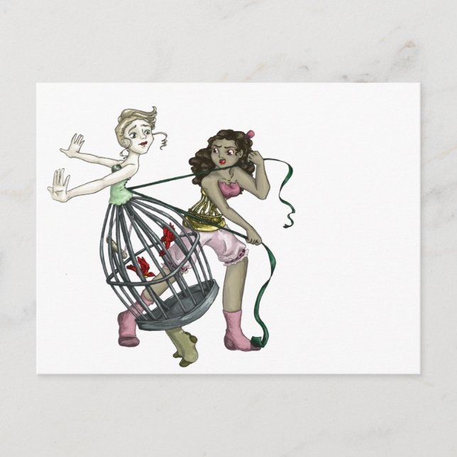 Carte Postale Deux Jolies Oiseaux (Devant)