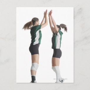 Carte Postale deux joueuses caucasiennes de volley-ball