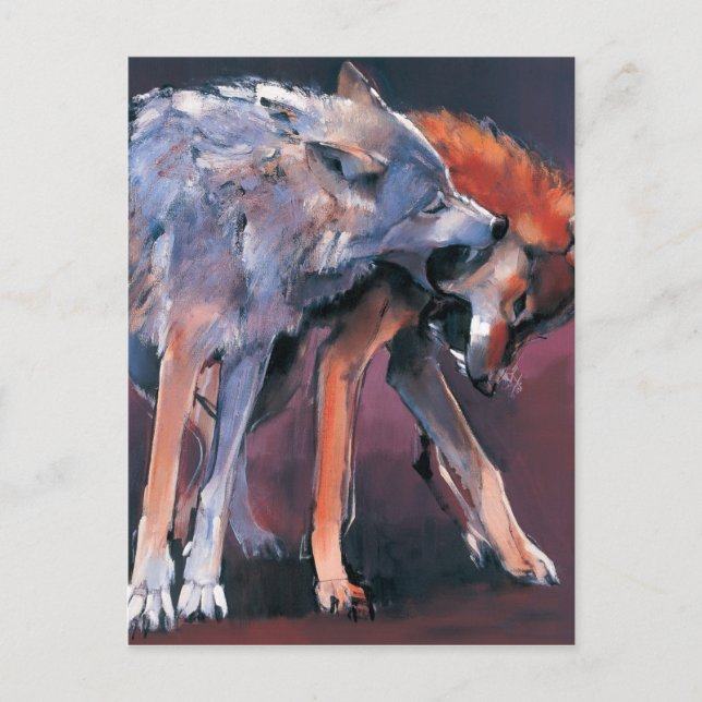 Carte Postale Deux loups 2001 (Devant)