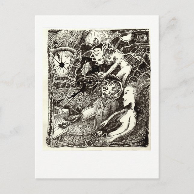 Carte Postale Deux Mondes, par Brian Benson. (Devant)