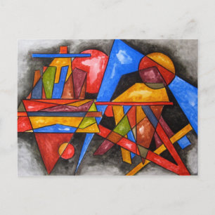 Carte Postale Deux navires - Bauhaus moderne Art géométrique