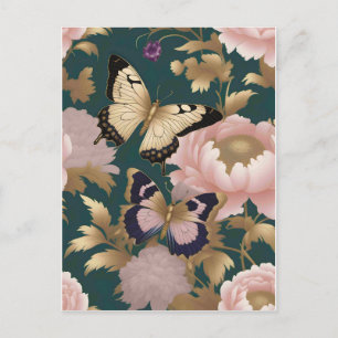 Carte Postale Deux papillons aux motifs d'ailes complexes