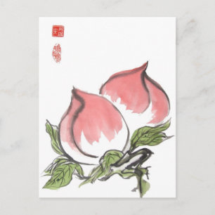 Carte Postale Deux pêches chinoises