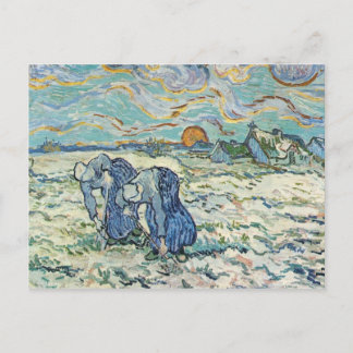 Carte Postale Deux personnes creusant une tombe dans la neige pa
