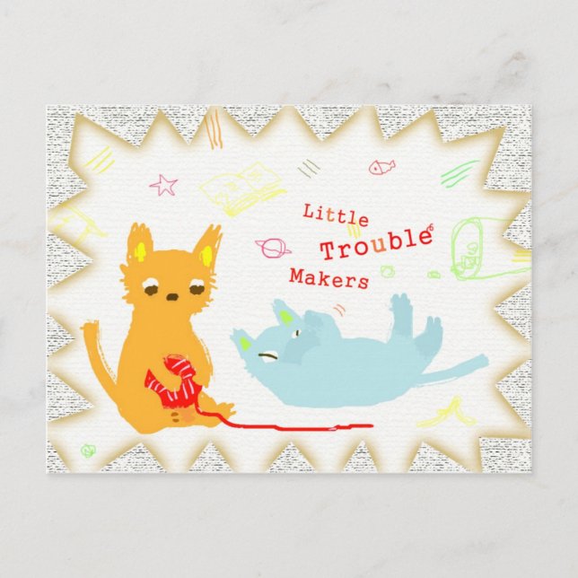 Carte Postale Deux petits fabricants de problèmes (Devant)