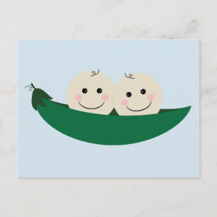 Carte Postale Deux petits pois dans un pod Twins Baby
